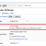 Google Calendar Choose Different Country Time zone