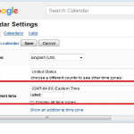 Google Calendar Locate your Current Time zone