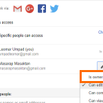 Google Drive File Share Box IS owner option