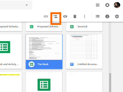 Google Drive File Share button