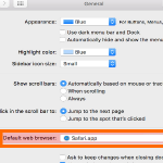 Mac OS X Yosemite Home Screen Apple Menu System Preferences General Default Web Browser