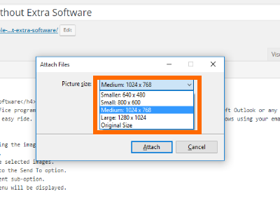 Mail Recipient Attach Files Resize Option