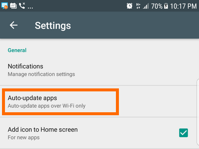 Playstore Menu Settings Auto Update Set