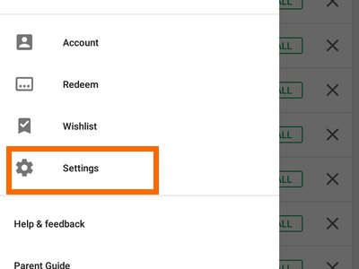 Playstore Menu Settings