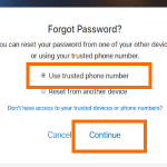 Use Trusted Phone Number to Reset