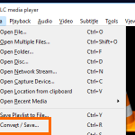 VLC Media File Menu Convert Save