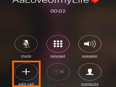 iPhone Add Call button