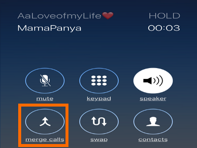 iPhone Conference Call Merge Button