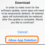 iPhone General Settings Update Allow App Deletion