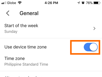 iPhone Google Calendar Scroll Down to Settings General Use Device Switch