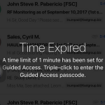 iPhone Guided Access Time Expired