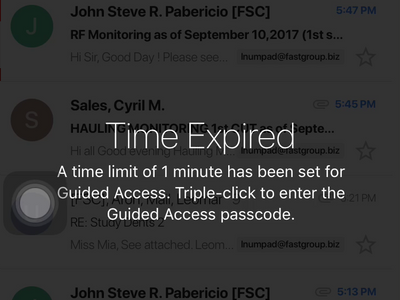 iPhone Guided Access Time Expired