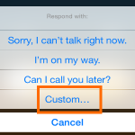 iPhone Incoming Respond With Custom option