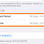 iPhone Settings Cellular Current Period Call time