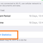 iPhone Settings Cellular Reset Statistics