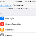 iPhone Settings Control Center Customize Page