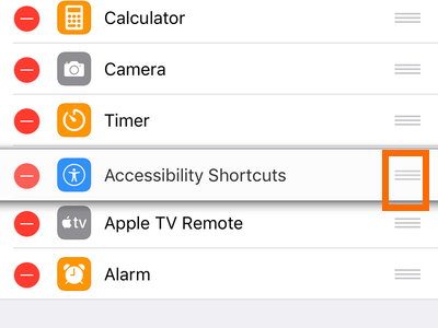 iPhone Settings Control Center Handle Icon Rearrange Controls