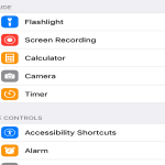 iPhone Settings Control Center Page