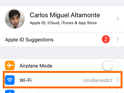 iPhone Settings Wi-Fi