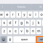 iPhone keyboard enter or return key