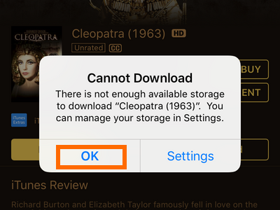 iTunes Media Download Insufficient Storage Left