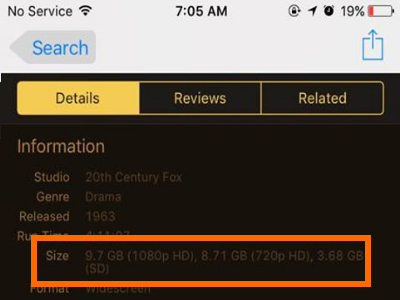 iTunes Media File Size