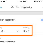 Gmail App Menu Settings Gmail Account Vacation Responder Start and End Date