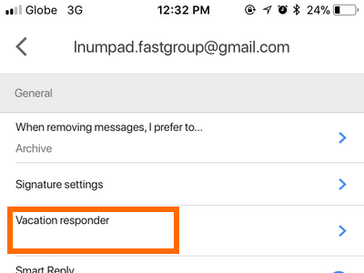 Gmail App Menu Settings Gmail Account Vacation Responder