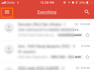 Gmail App Menu