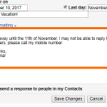 Gmail Settings Vacation Responder Input Message