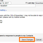 Gmail Settings Vacation Responder Save Changes