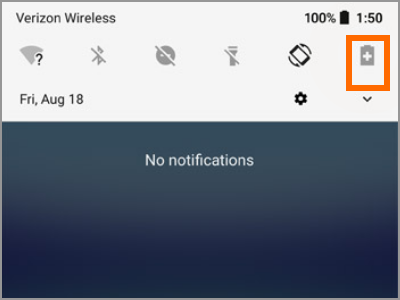 Google Pixel Notification Panel Battery icon