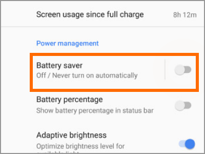 Google Pixel Settings Battery Saver Switch