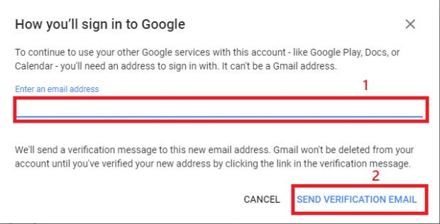 delete gmail account