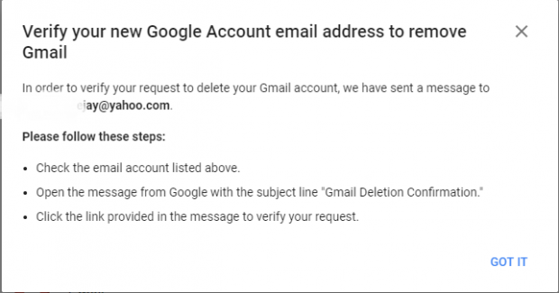 delete gmail account