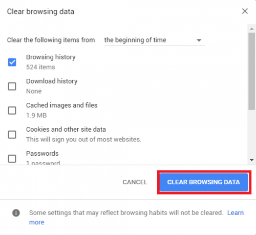 delete history from google chrome