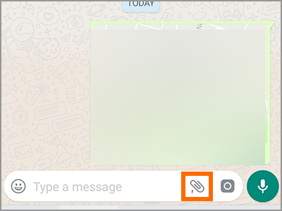 Whatsapp Android Attach button