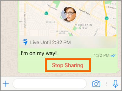 Whatsapp Live Location Stop Sharing