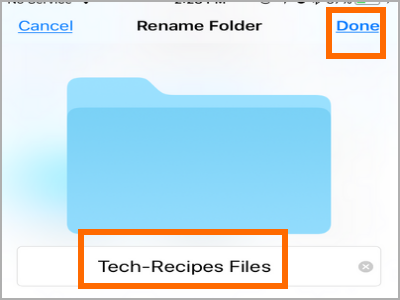 iPhone Files App Touch and Change Folder Name