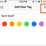 iPhone Files Choose New Tag Name – DOne