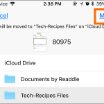 iPhone Files Select button Choose File Selecct Folder Move