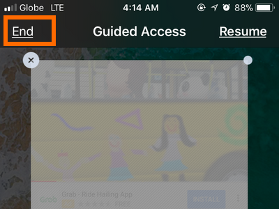 iPhone Guided Access End