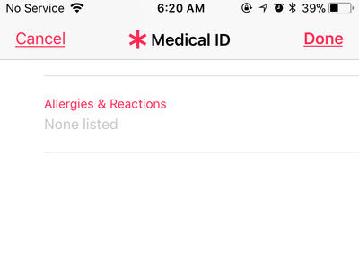 iPhone Health App Medical ID Scroll Down to Buttoon