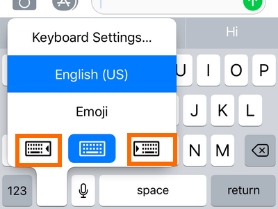 iPhone Keyboard One-Handed Option