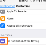 iPhone Settings Control Center Do Not Disturb While Driving