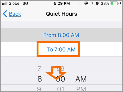 iPhone Settings Do Not Disturb End Time