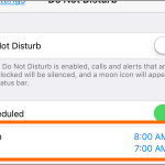 iPhone Settings Do Not Disturb Start and End