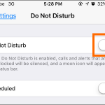 iPhone Settings Do Not Disturb Switch