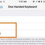iPhone Settings General One Handed Keyboard Options