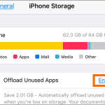 iPhone Settings General iPhone Storage Offload Unused Apps Enable Button